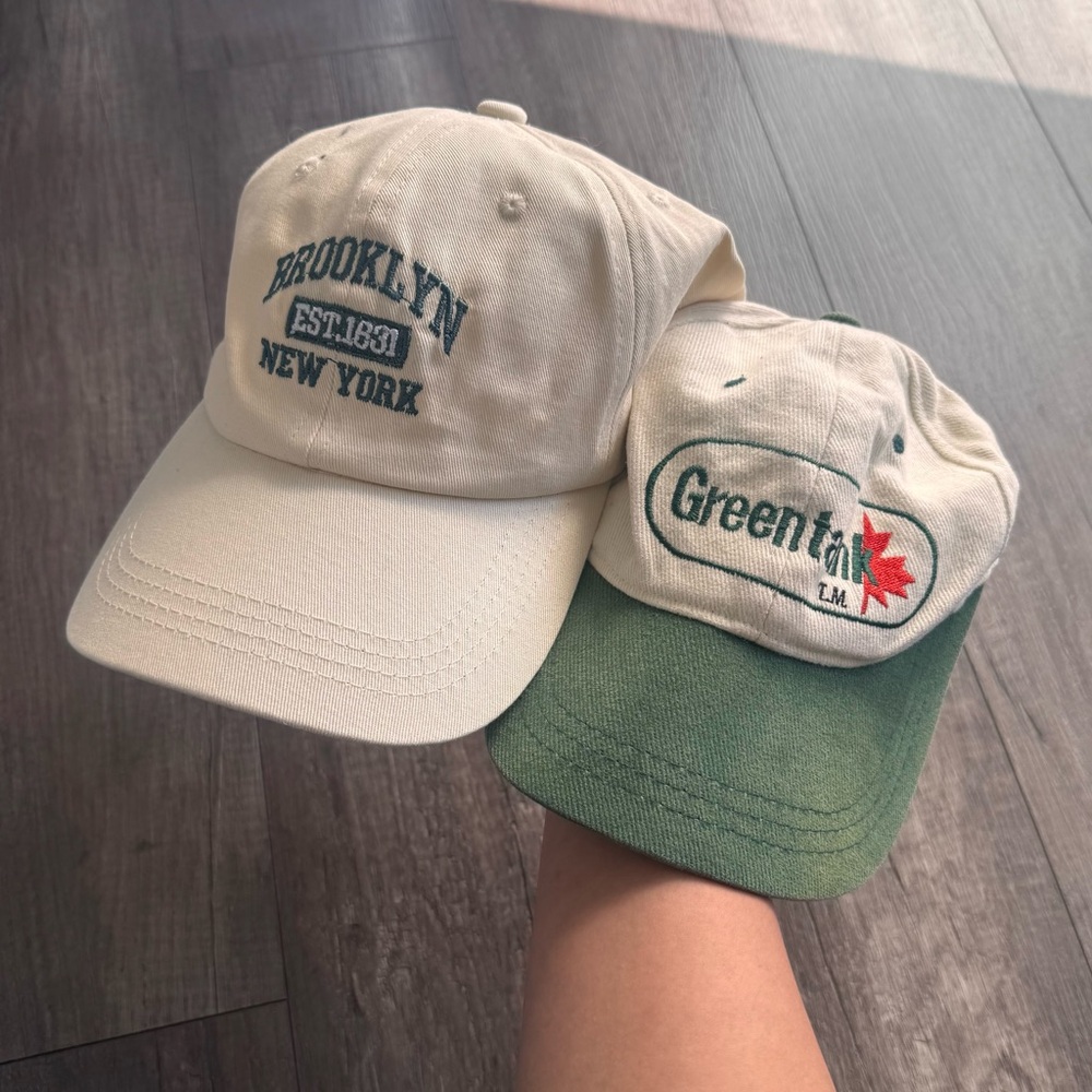 2-Pack 🔥 Baseball Hat Bundle Cream & Green Streetwear Heat